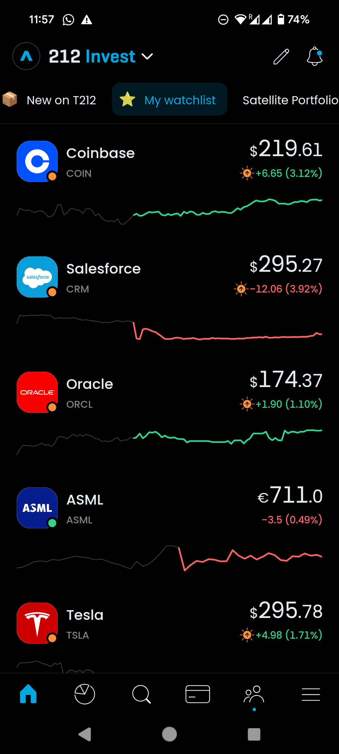 Screenshot of the Trading 212 app showing the initial opening screen