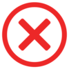 Red X outlined by a circle